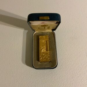 Dunhill Vintage Gold Florentine Rollagas Lighter with Original Box & Papers